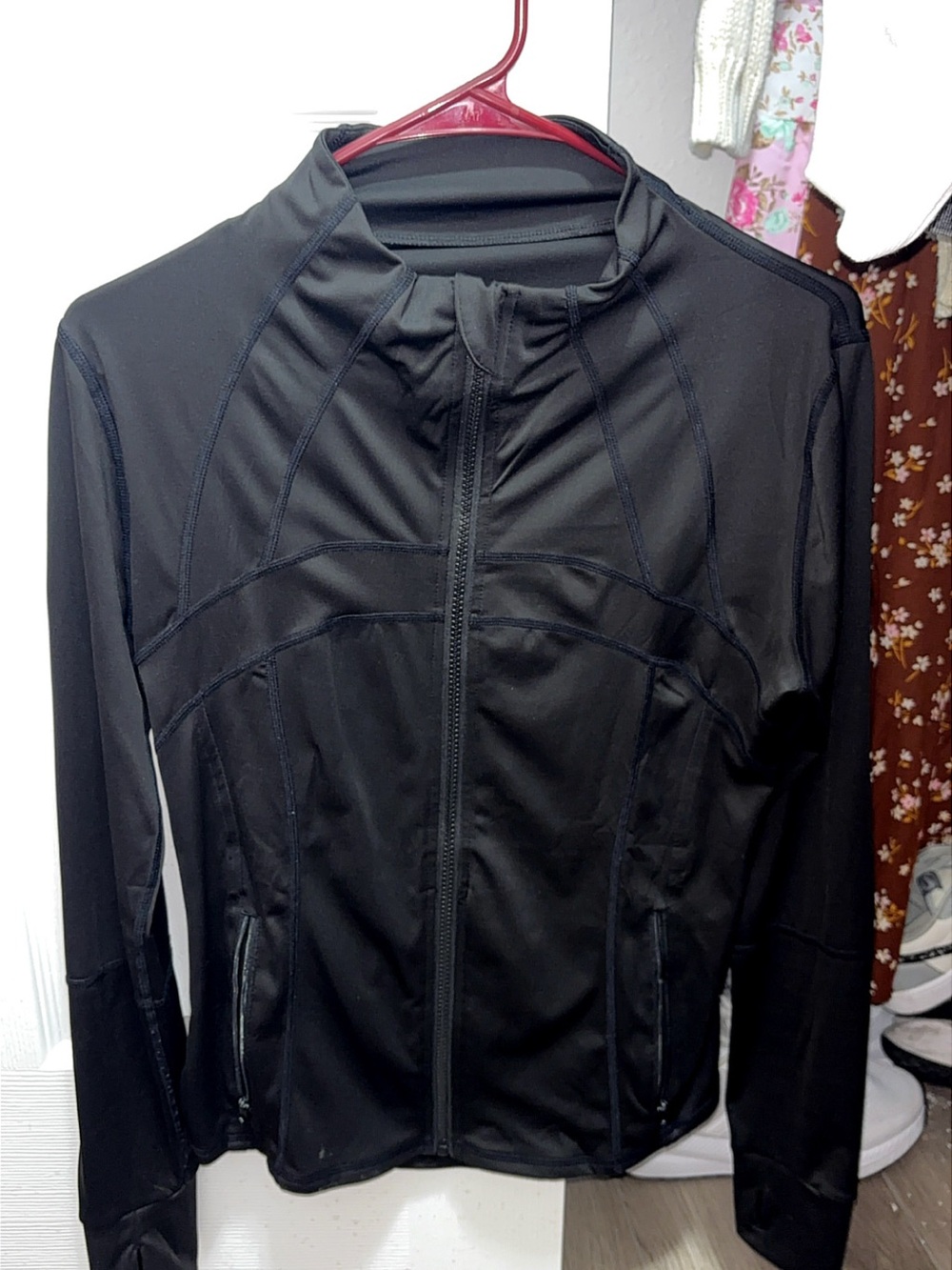 Black Lightweight Zip-Up Athletic Jacket